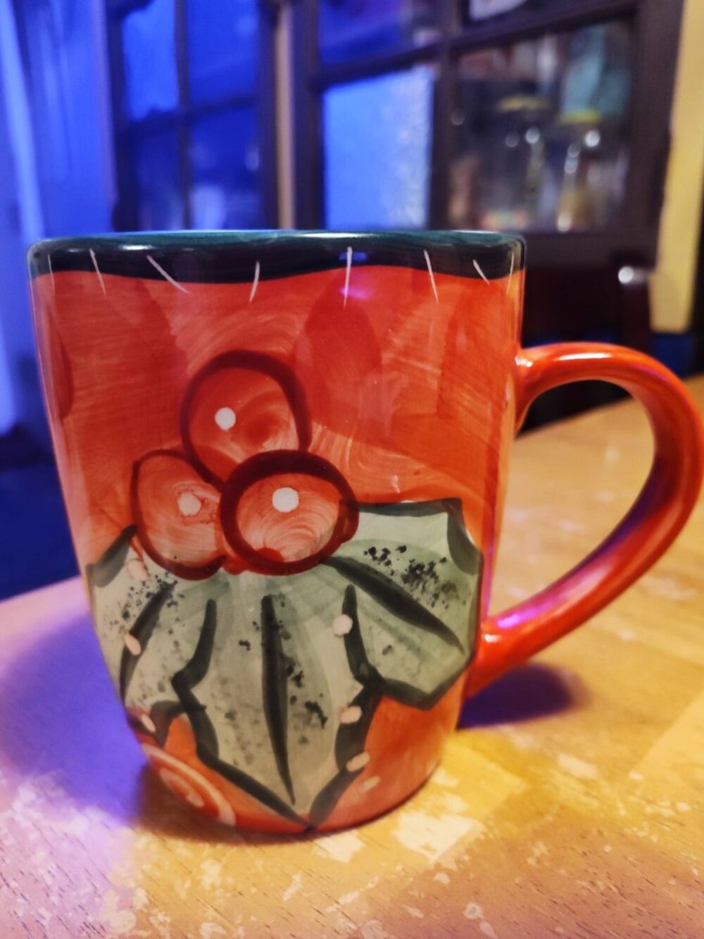 Studio 33 Oversized Holly Leaf Coffee Mug Hand painted Collection SHIPS FREE